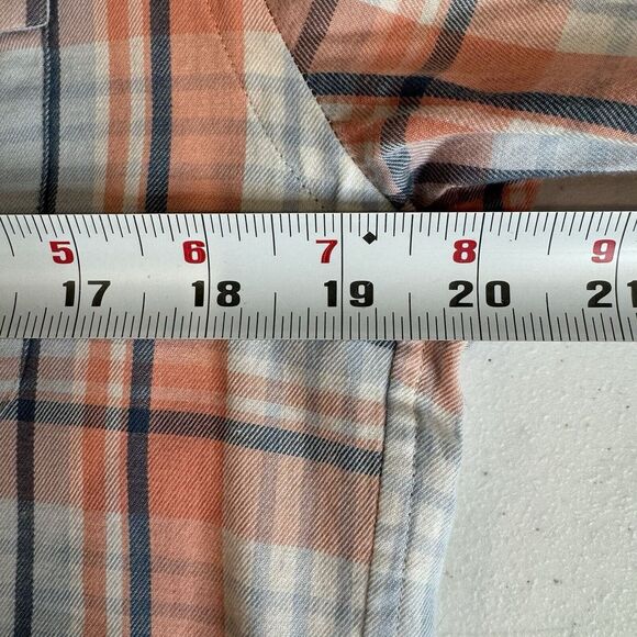 Vineyard Vines Slim Crosby Shirt S Men Orange Gray Plaid Cotton - Picture 8 of 8